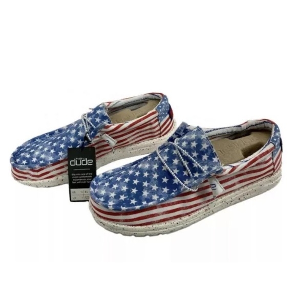 Hey Dude Shoes Hey Dude Wally Stars Stripes Usa Flag Red White Blue